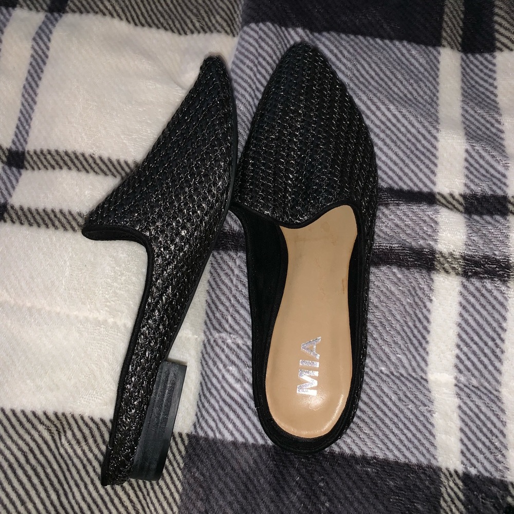 Black slide on shoes